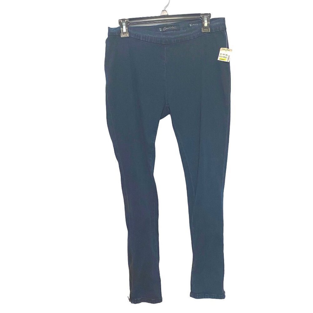 Salt Works Dark Wash Denim Mid‎ Rise Jeggings Ankle Zippers Women’s 12P NWT